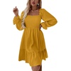 image:imageLYANER Womens Shirred Party Mini DressSolid Ginger