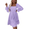 image:imageLYANER Womens Shirred Party Mini DressSolid Light Purple