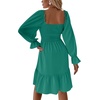 image:imageLYANER Womens Shirred Party Mini DressTurquoise