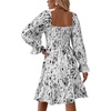 image:imageLYANER Womens Shirred Party Mini DressWhite Print