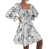 image:imageLYANER Womens Shirred Party Mini DressWhite Print