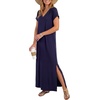 image:imageLYANER Womens Side Split Beach Vacation Long DressNavy Blue