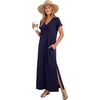 image:imageLYANER Womens Side Split Beach Vacation Long DressNavy Blue
