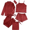 image:imageLYANER Womens Silky Satin Pajamas SetBurgundy