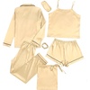 image:imageLYANER Womens Silky Satin Pajamas SetChampagne Yellow