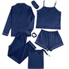 image:imageLYANER Womens Silky Satin Pajamas SetNavy Blue