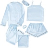 image:imageLYANER Womens Silky Satin Pajamas SetSky Blue