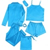 image:imageLYANER Womens Silky Satin Pajamas SetTeal Blue