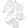 image:imageLYANER Womens Silky Satin Pajamas SetWhite
