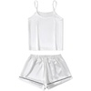 image:imageLYANER Womens Silky Satin Pajamas SetWhite