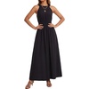 image:imageLYANER Womens Smocked Keyhole Back Casual Long DressBlack