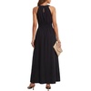 image:imageLYANER Womens Smocked Keyhole Back Casual Long DressBlack