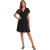 image:imageLYANER Womens Smocked Ruffle Casual Mini DressBlack
