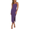 image:imageLYANER Womens Spaghetti Straps Split Slit Hem Sleeveless Bodycon Cocktail Party Midi DressDark Purple