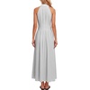 image:imageLYANER Womens Striped Pleated Casual Long DressGray