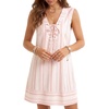 image:imageLYANER Womens Striped Tie Front Casual Mini DressPink