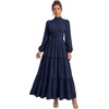 image:imageLYANER Womens Tiered Ruffle Casual Long DressNavy Blue