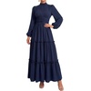 image:imageLYANER Womens Tiered Ruffle Casual Long DressNavy Blue