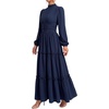 image:imageLYANER Womens Tiered Ruffle Casual Long DressNavy Blue