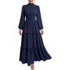 image:imageLYANER Womens Tiered Ruffle Casual Long DressNavy Blue