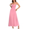 image:imageLYANER Womens V Neck Casual Maxi DressDark Pink