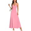 image:imageLYANER Womens V Neck Casual Maxi DressDark Pink
