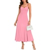 image:imageLYANER Womens V Neck Casual Maxi DressDark Pink