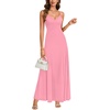 image:imageLYANER Womens V Neck Casual Maxi DressDark Pink