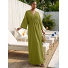 image:imageLYANER Womens Wrap V Neck Casual Maxi DressGreen