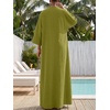 image:imageLYANER Womens Wrap V Neck Casual Maxi DressGreen