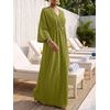 image:imageLYANER Womens Wrap V Neck Casual Maxi DressGreen