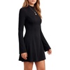 image:imageLYANER Womens Zipper Back Business Casual Mini DressBlack