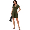 image:imageLYANER Womens Zipper Front Casual Mini DressArmy Green