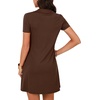 image:imageLYANER Womens Zipper Front Casual Mini DressDark Brown