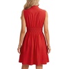 image:imageLYANER Womens Zipper V Neck Work Office Mini DressRed