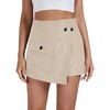 image:imageLYANER Womens Casual Wrap Asymmetrical Hem Pocket Skorts High Waisted Cargo Skirts ShortsKhaki