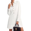 image:imageLYANER Womens Cotton Collared V Neck Casual Mini DressWhite