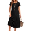 image:imageLYANER Womens Pleated Flowy Midi DressBlack