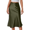 image:imageLYANER Womens Satin Silky Midi SkirtLight Army Green