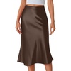image:imageLYANER Womens Satin Silky Midi SkirtTan