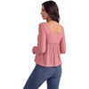 image:imageLYANER Womens Square Neck Frill Long Sleeve Babydoll Peplum Shirt Dusty Pink Medium