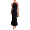 image:imageLYANER Womens Tie Backless Tiered Halter DressBlack