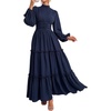 image:imageLYANER Womens Tiered Ruffle Casual Long DressNavy Blue