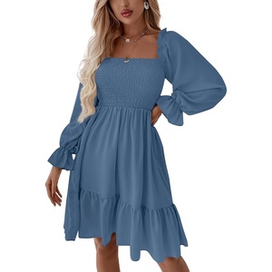 image:imageLYANER Womens Shirred Party Mini DressHaze Blue