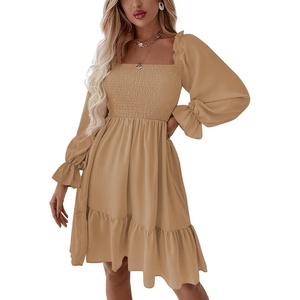 image:imageLYANER Womens Shirred Party Mini DressKhaki