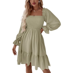 image:imageLYANER Womens Shirred Party Mini DressLight Green