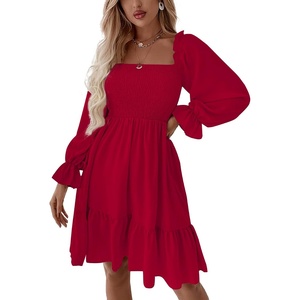 image:imageLYANER Womens Shirred Party Mini DressRed