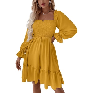 image:imageLYANER Womens Shirred Party Mini DressSolid Ginger