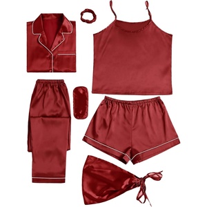 image:imageLYANER Womens Silky Satin Pajamas SetBurgundy