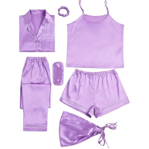 image:imageLYANER Womens Silky Satin Pajamas SetPurple